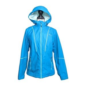 Columbia‎ Women's Sz S Thermal Coil Insulated Coat Teal Blue Hood Lined Pockets